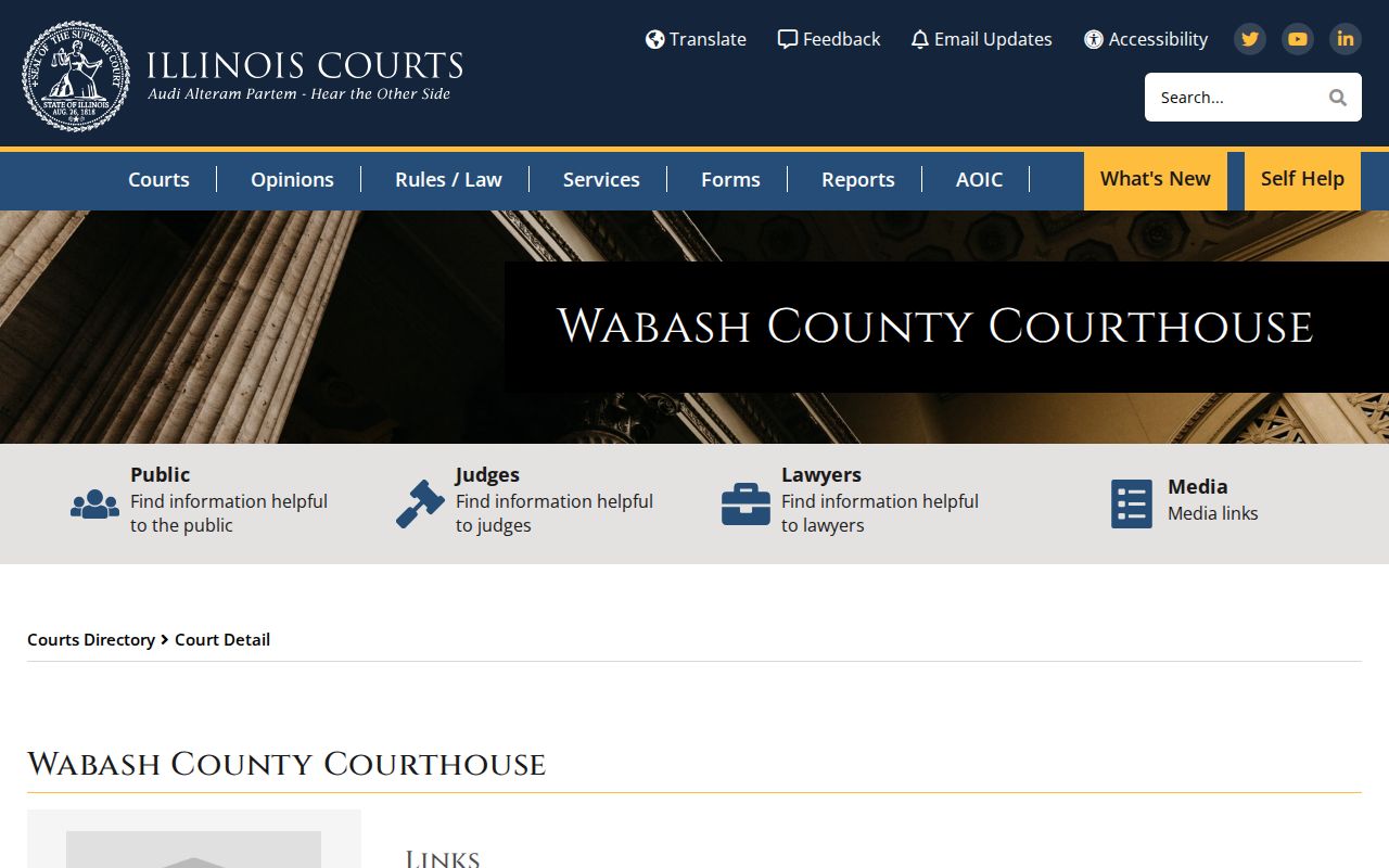 Wabash County courthouse release record address and hours