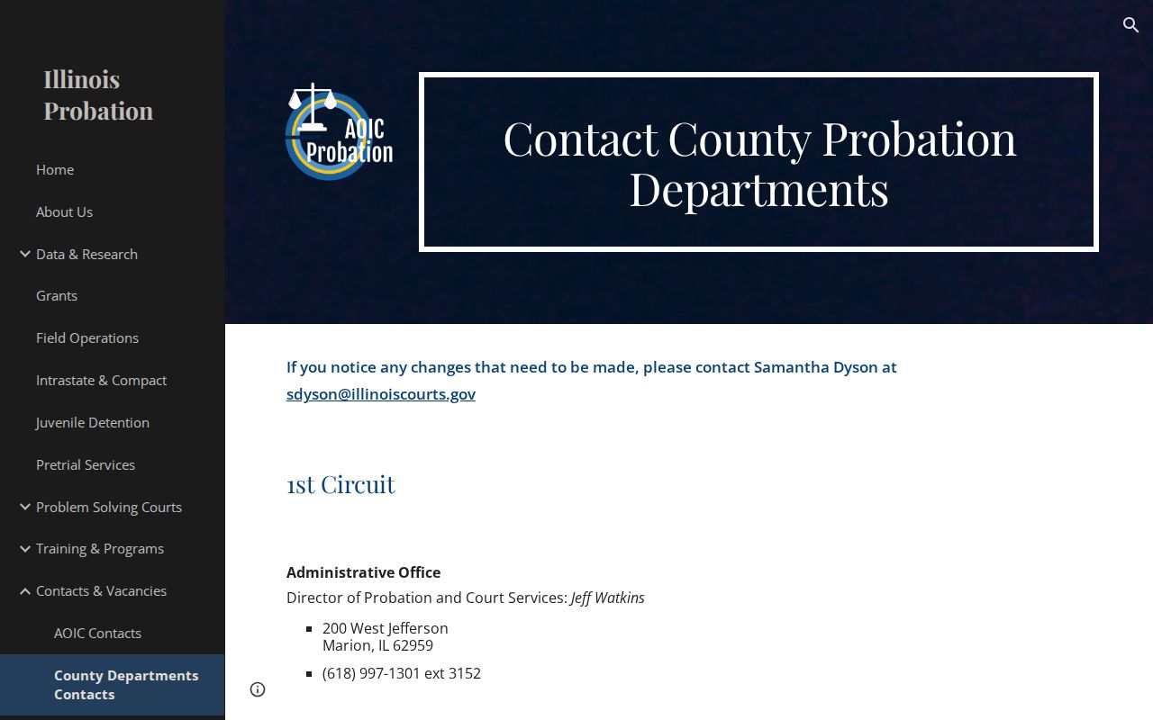 Illinois court directory entry for Wabash County probation